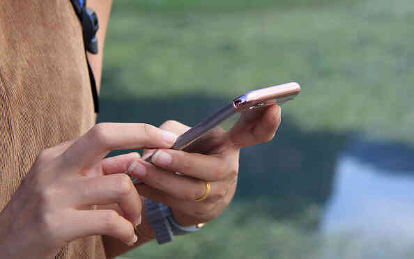 person looking at phone